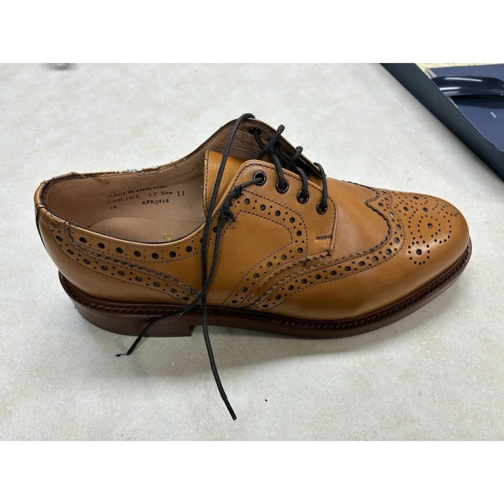 Herring Shoes Carlisle Acorn Calf Country Brogue ShoesMens UK 11 F MadeinEngland